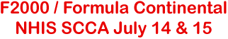 NHIS SCCA Race Track Event Blog, July 14 & 15, 2007 Van Diemen Formula Continental F2000 Racecar